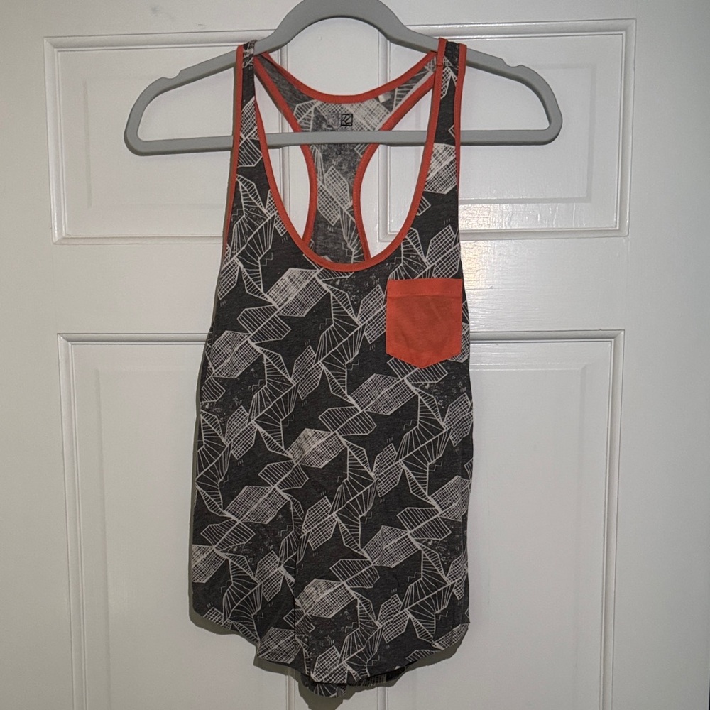 Nollie Black and Gray Geometric Tank Top